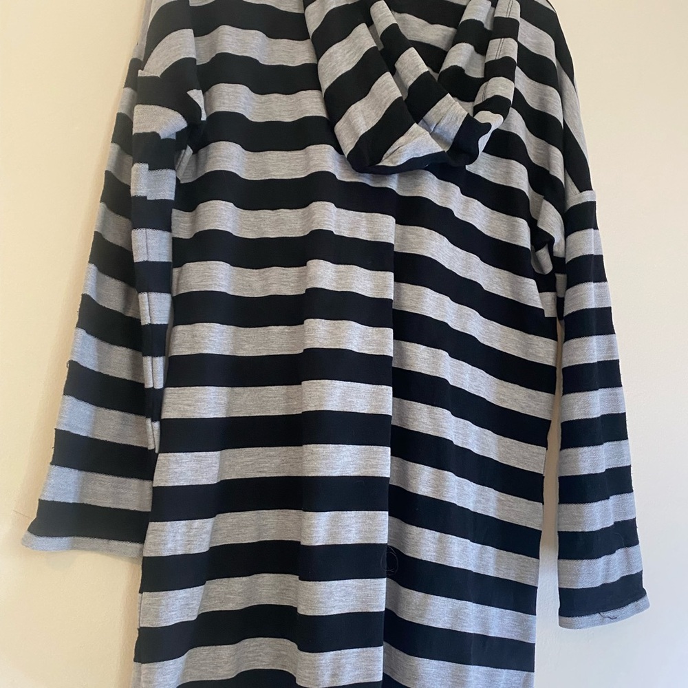 Saint Tropez West Black and Gray Striped Sweater